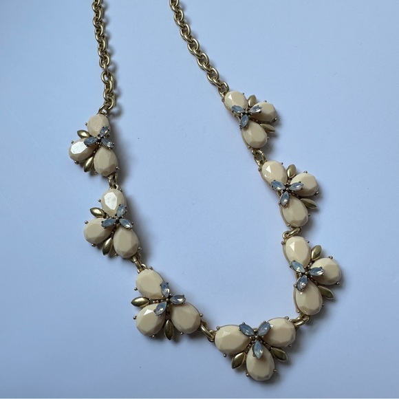 J Crew Gold Tone Rhinestone Statement Necklace - Picture 3 of 12